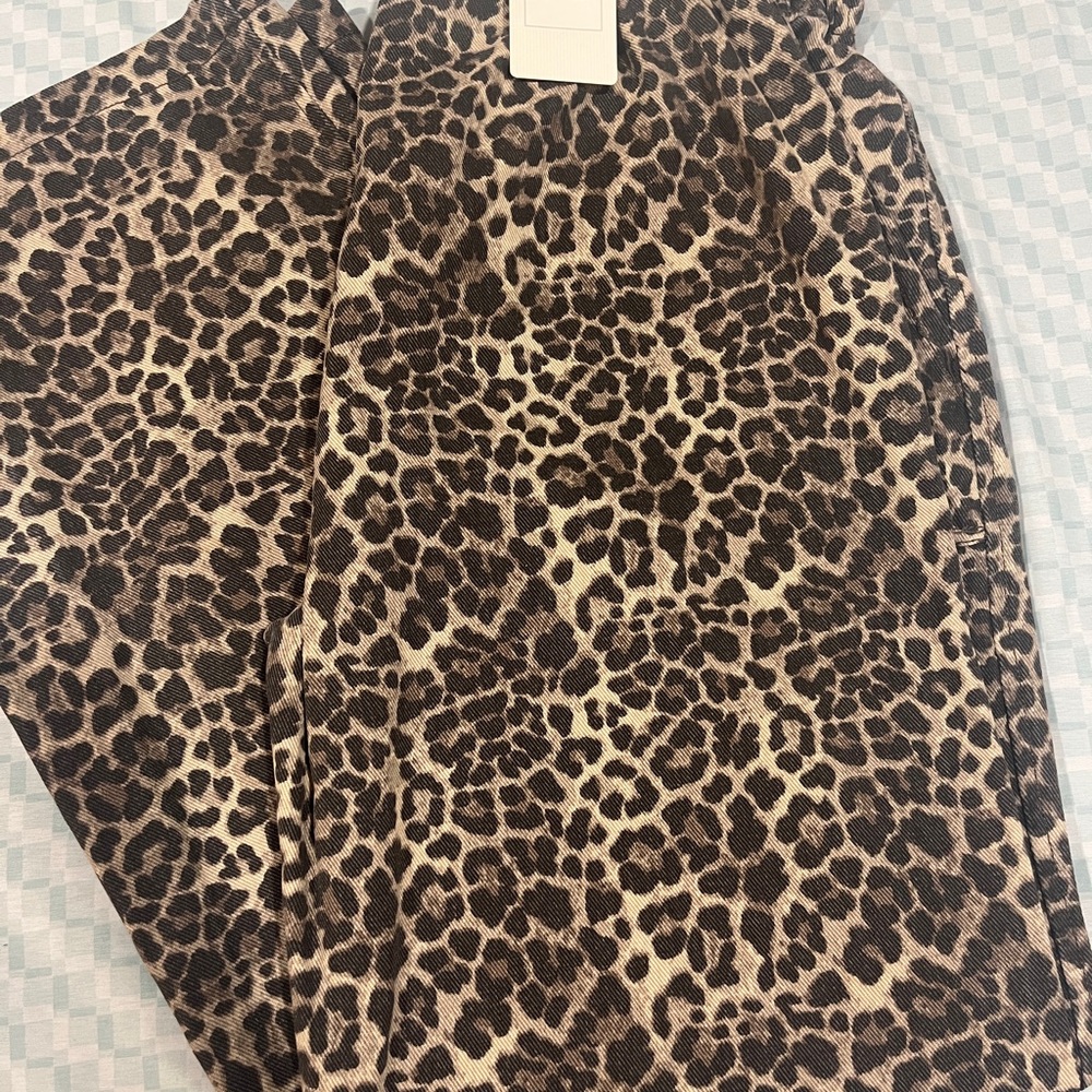 Active USA High-Rise Leopard Print Jeans - Brown and Black